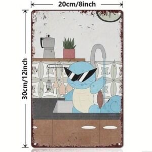 Pokémon squirtle in the sink metal poster wall decor‎